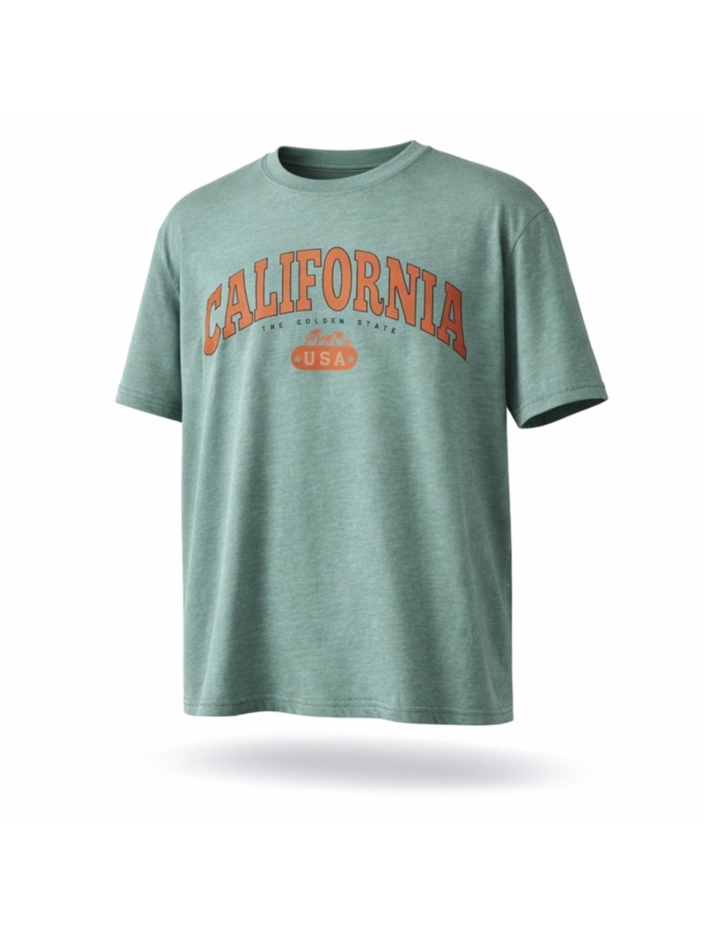 SHEIN Men's Extra Small Green California Graphic Short Sleeve Casual T-Shirt NIB